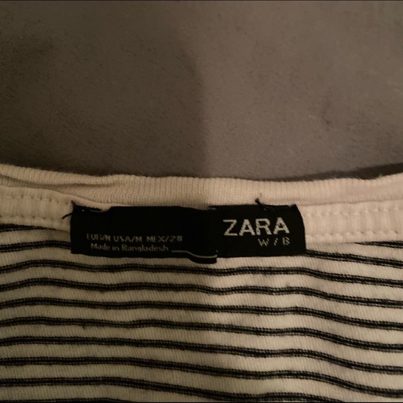 Zara Black and White Striped T-Shirt - Picture 2 of 2